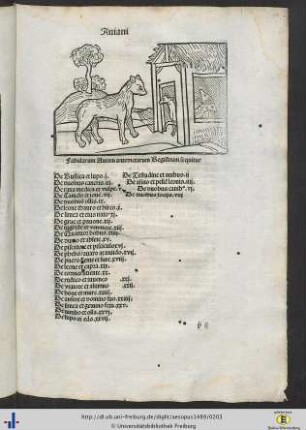 Fabularum Aviani antedictarum Registrum sequitur.