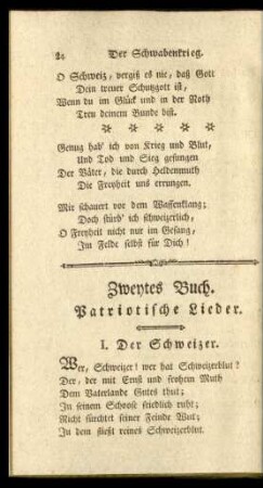 Zweytes Buch. Patriotische Lieder