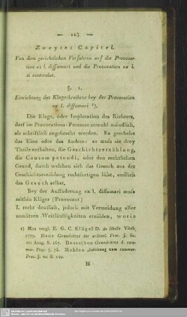 Zweytes Capitel. Von dem gerichtlichen Verfahren auf die Provocation ex l. diffamari und die Provocation ex l. si contendat