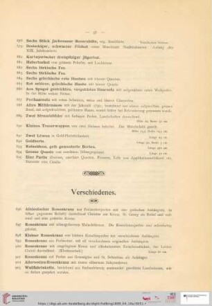 Verschiedenes (Nr. 896 - 937)