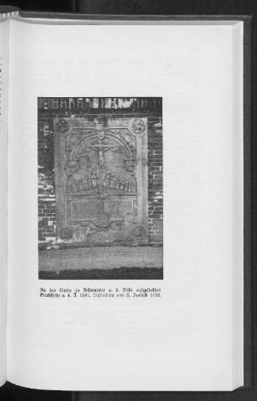 An der Kirche zu Billwärder a.d. Bille aufgestellter Grabstein a.d.J. 1641. Aufnahme von H. Issleib 1932.
