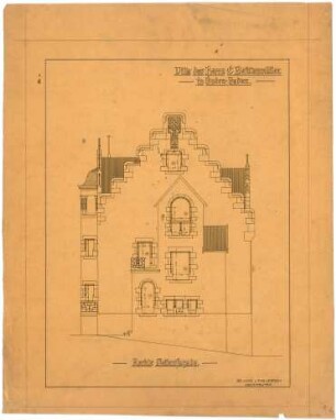 Billing, Hermann; Baden-Baden, Vicentistr. 14; Haus Beuttenmüller senior - Rechte Seitenfassade (Ansicht)
