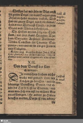XII. Von dem Beruff der Kirchendiener