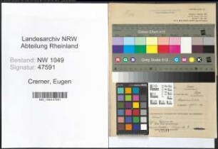Entnazifizierung Eugen Cremer , geb. 18.09.1899 (Verwaltungsangestellter)