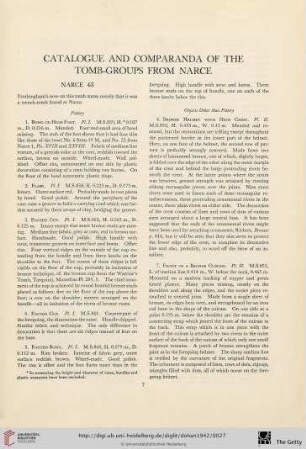 Catalogue and comparanda of the tomb-groups from Narce
