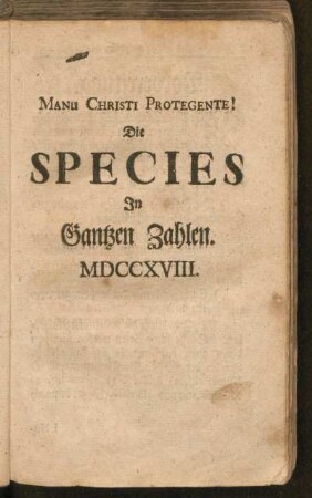 Die Species In Gantzen Zahlen