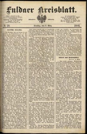 Ausgabe vom Dienstag, den 09. März 1886.