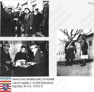 Lampertheim, 1947 April 5 / Constabler Raid bei Kontrolle der Bevölkerung / 3 Szenenfotos