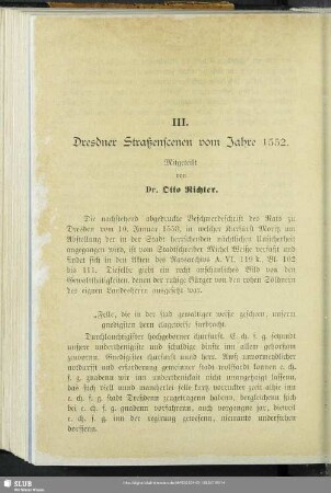 III. Dresdner Straßenscenen vom jahre 1552