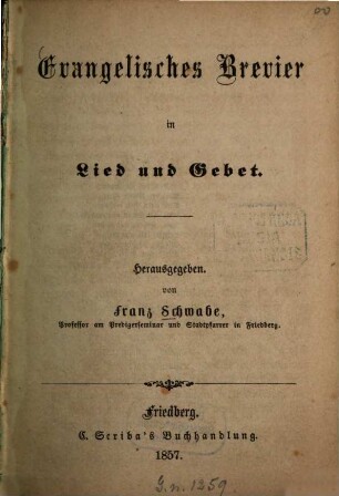 Evangelisches Brevier in Lied und Gebet