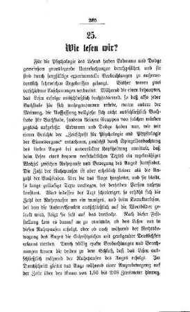 Wie lesen wir?