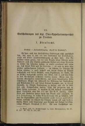 XX. Entscheidungen des Kgl. Ober-Appellationsgerichts zu Dresden