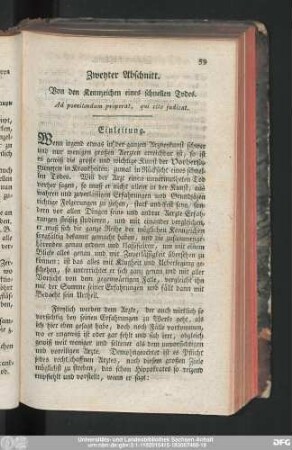 Zweyter Abschnitt. Von den Kennzeichen eines schnellen Todes.