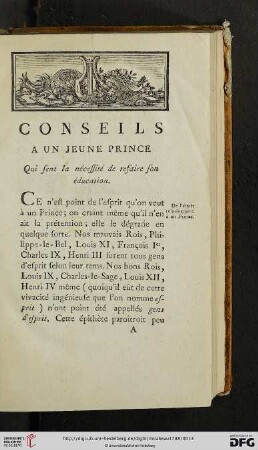 Conseils a un jeune prince