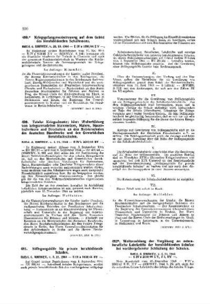 Kriegsgefangenenbetreuung auf dem Gebiet des berufsbildenden Schulwesens : [Amtliche Erlasse] ; [Amtlicher Teil]