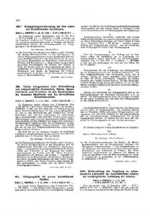 Kriegsgefangenenbetreuung auf dem Gebiet des berufsbildenden Schulwesens : [Amtliche Erlasse] ; [Amtlicher Teil]