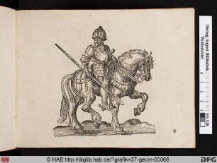 Ein Ritter in Rüstung mit Speer.