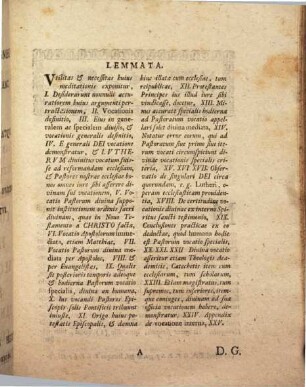 Dissertatio De Vocatione Divina Ad Ministerivm Ecclesiasticvm