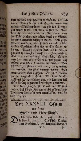 Der XXXVIII. Psalm [...].
