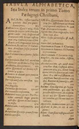 Tabula Alphabetica ...