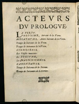 Acteurs du Prologue