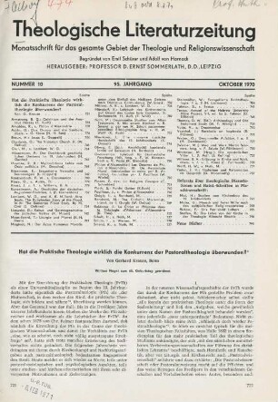 721-731 Hat die praktische Theologie wirklich die Konkurrenz der Pastoraltheologie überwunden?