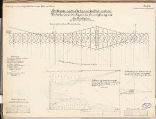 Straßenbrücke Köln-Deutz Schinkelwettbewerb 1892: Unterer Windverband. Kräftepläne 1:250