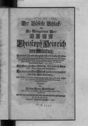 Der Süsseste Schlaff