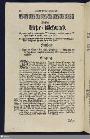 Fünfftes Lehr-Gespräch