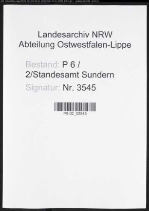 Sterberegister Standesamt Sundern