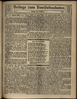 Zweite Ausgabe vom Sonntag, den 26. Februar 1928.