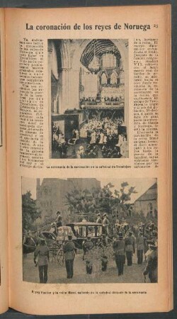 La coronación de los reyes de Noruega