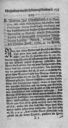XII. [Neueste Erbauungsstunden mit philologisch-eregetischen Anmerkungen begleitet]