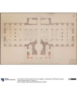 Berlin. Dom am Lustgarten. Umbauentwurf mit Einzeichnung der Chorschranken