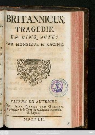 Britannicus : Tragedie. En Cinq Actes
