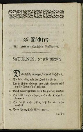 36 Richter mit ihren astrologischen Antworten.