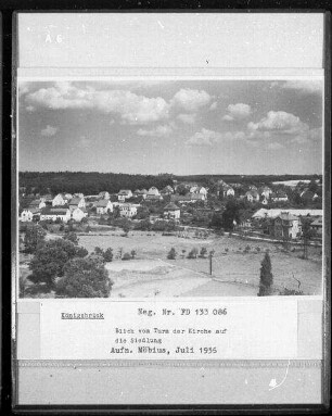 Königsbrück, Blick vom Turm der Kirche auf die Siedlung