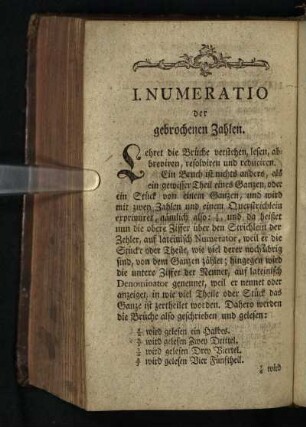 I. Numeratio der gebrochenen Zahlen