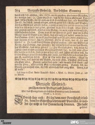 Vierzigste Gespräch, am sechsten Sonntag nach Trinitatis.