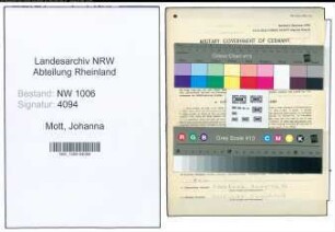 Entnazifizierung Johanna Mott , geb. 22.02.1920 (Gastwirtin)