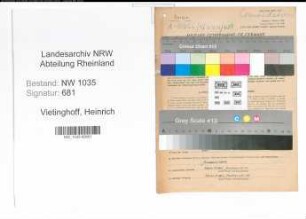 Entnazifizierung Heinrich Vietinghoff , geb. 01.01.1891 (Angestellter)