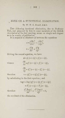 Note on a functional elimination.