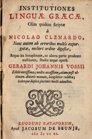 Institutiones linguae graecae