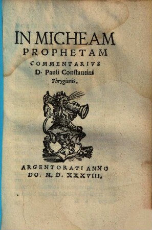 In Micheam Prophetam commentarius