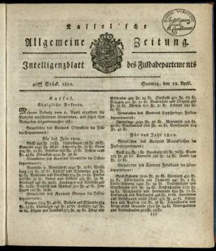 48tes Stueck, Sonntag, den 22. April 1810