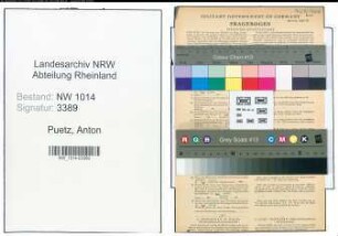 Entnazifizierung Anton Puetz , geb. 25.04.1896 (Verwaltungsangestellter)