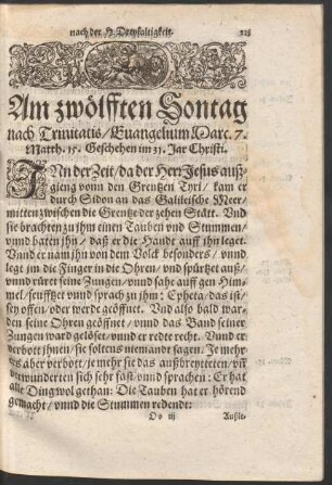 An zwölfften Sontag nach Trinitatis ...