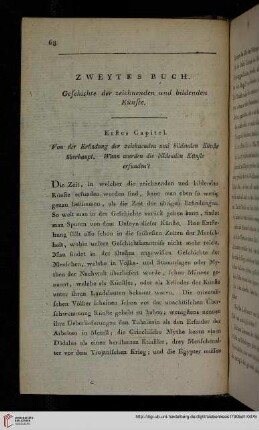 Zweytes Buch: Geschichte der zeichnenden und bildenden Künste