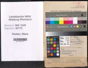 Entnazifizierung Maria Roeber , geb. 04.05.1906 (Lehrerin)
