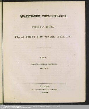 Qua agitur de risu veneris idyll. 1. 95
